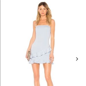 Lovers + Friends Leo Baby Blue Ruffle Mini Dress